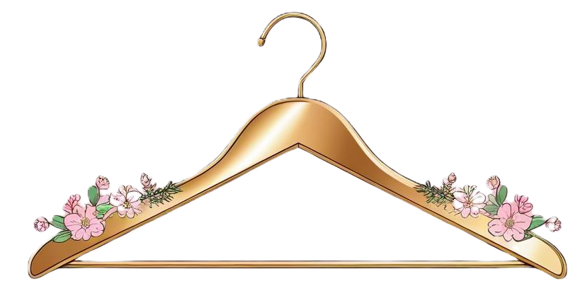 elegant minimalist dress logo with gold and dusty rose colors